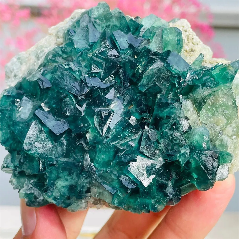Green Fluorite Healing Cluster - Natural rare earth minerals
