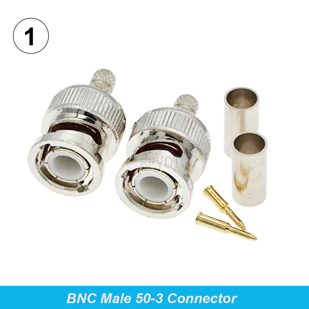 10-Pack BNC Male/Female Connectors for Coaxial Cable Crimping - High ...