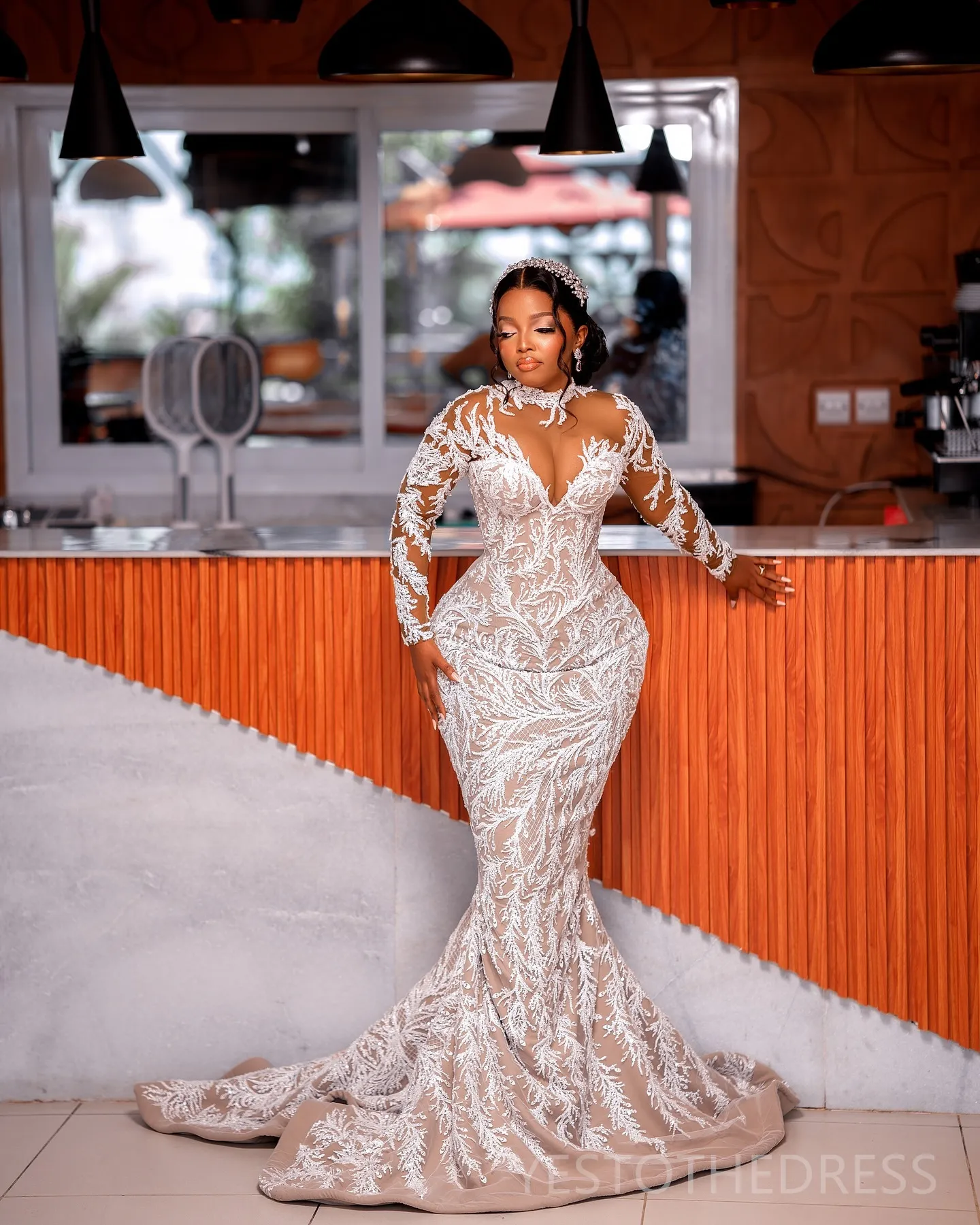 Plus Size Beach Wedding Dress 2024 - Lace Mermaid Ball Gown With Train