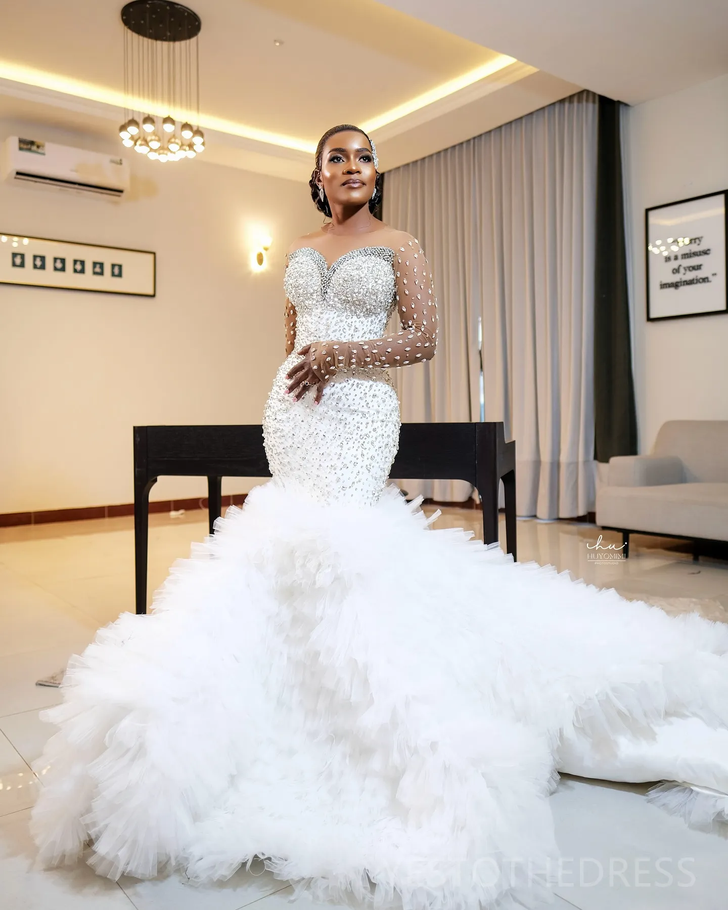 plus size mermaid wedding dress with lace sleeves Luxury Mermaid Plus Size binky felstead wedding dress with Lace Sheer High Neck, Country Garden Bridal Gown