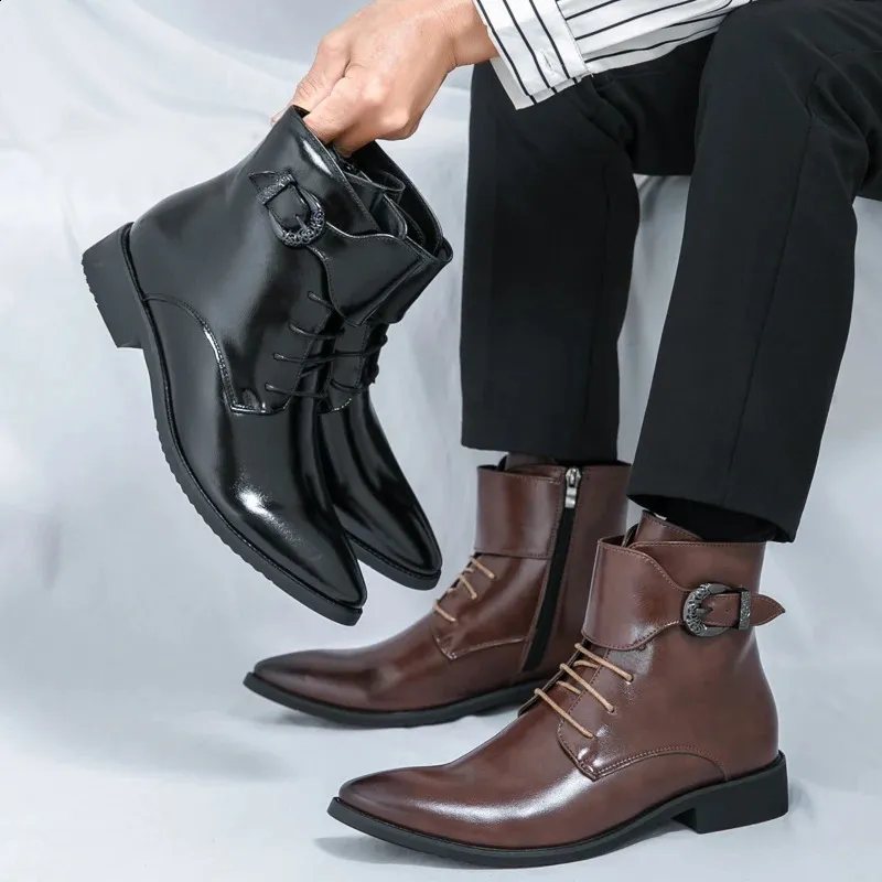 Mens pointed toe dress boots sale