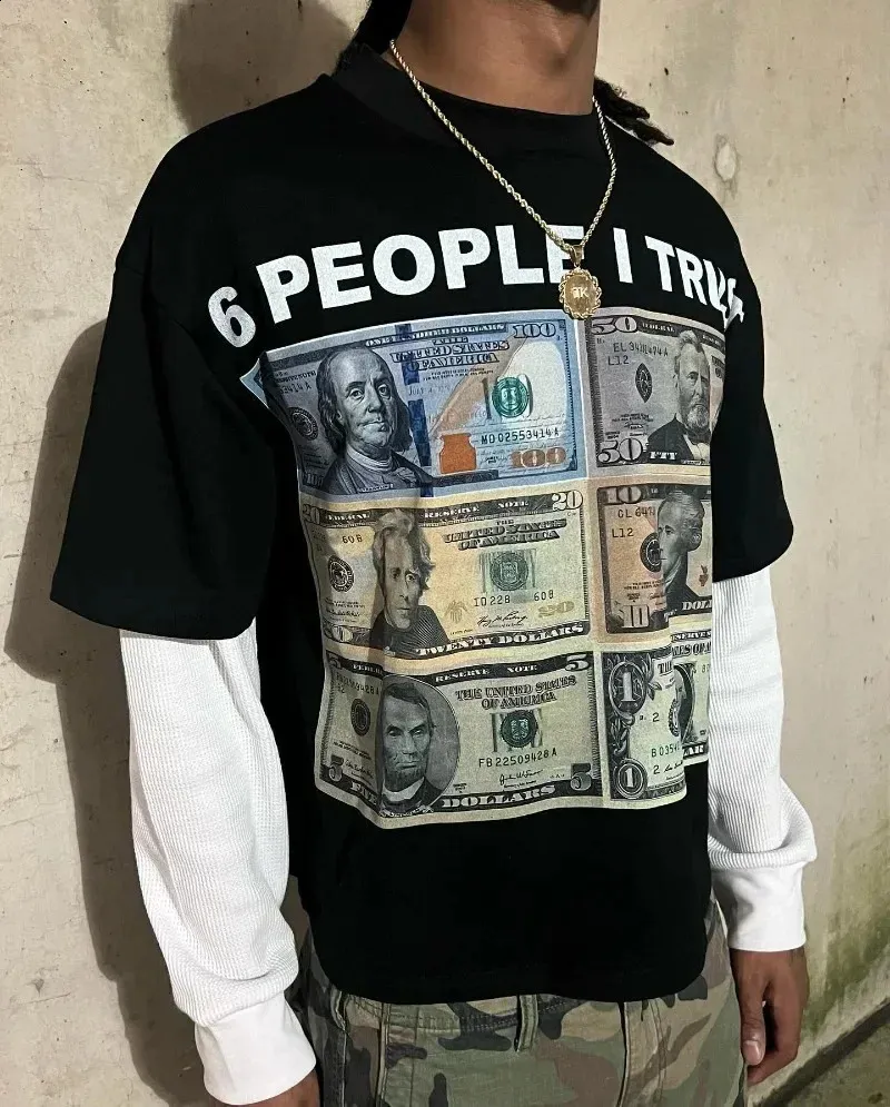 Wholesale 2024 American Trend Graphic Splicing Long Sleeve