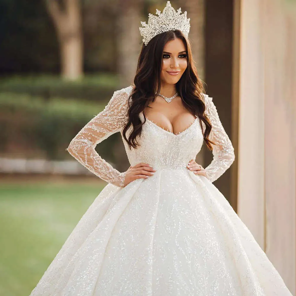 Elegant Sequin Lace V-Neck Wedding Dress - Custom Made Bridal Gown - Shop  Now! from Dhgate Mermaid Wedding Dresses