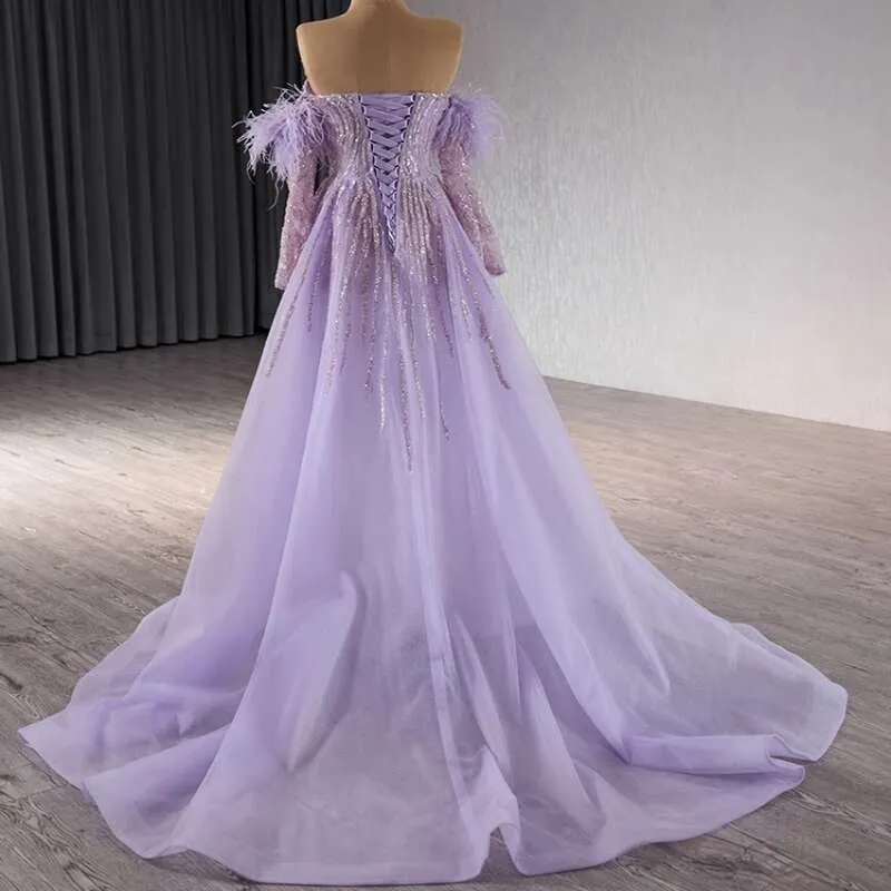 strapless open back dress Plus Size Gold Party One Shoulder Side Streamer Long Sleeve Sequin Mini  Dress main image 1