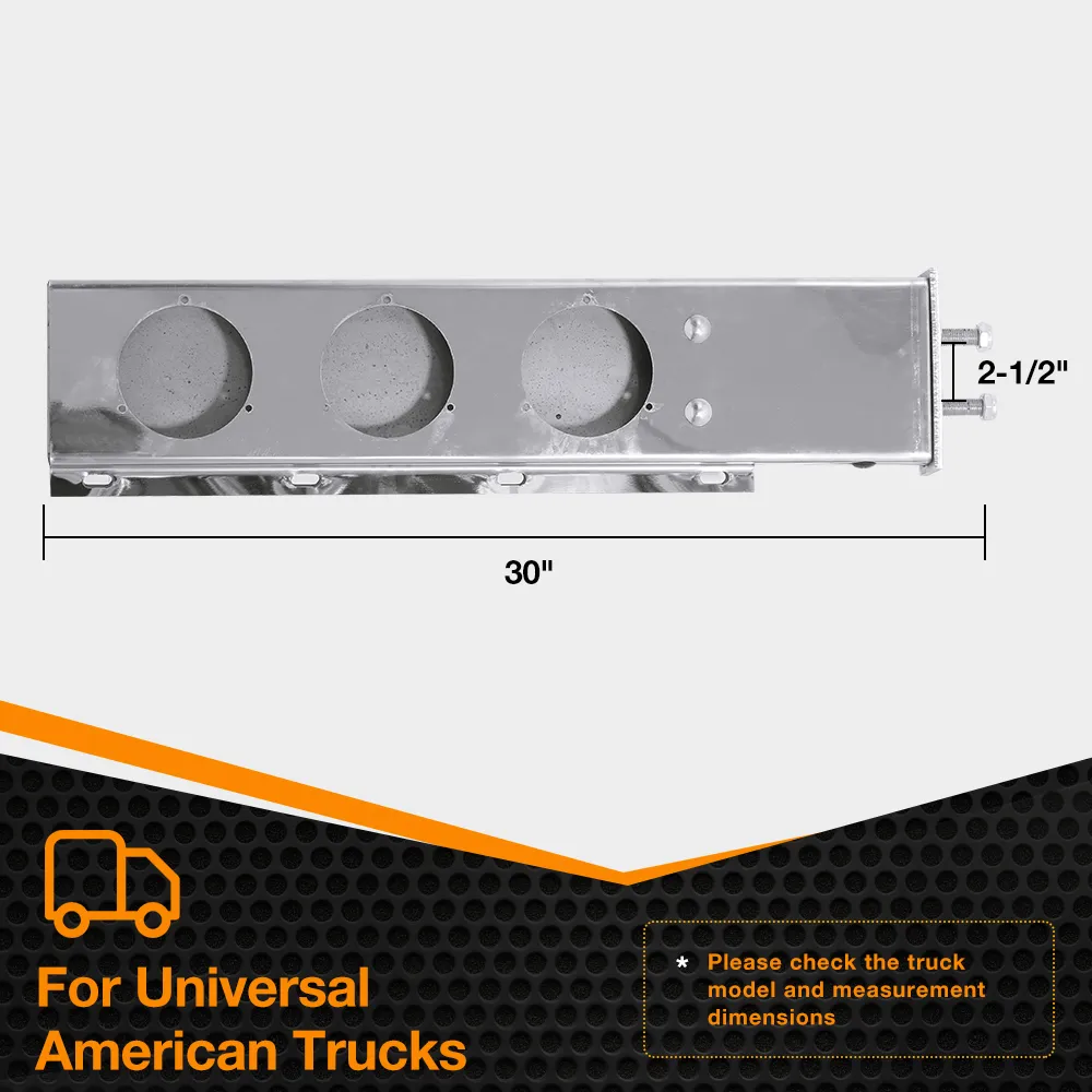 27 Inch Chrome Spring Loaded Angled Mud Flap Hangers - 1 1/8 Inch Spacing - 4 State Trucks