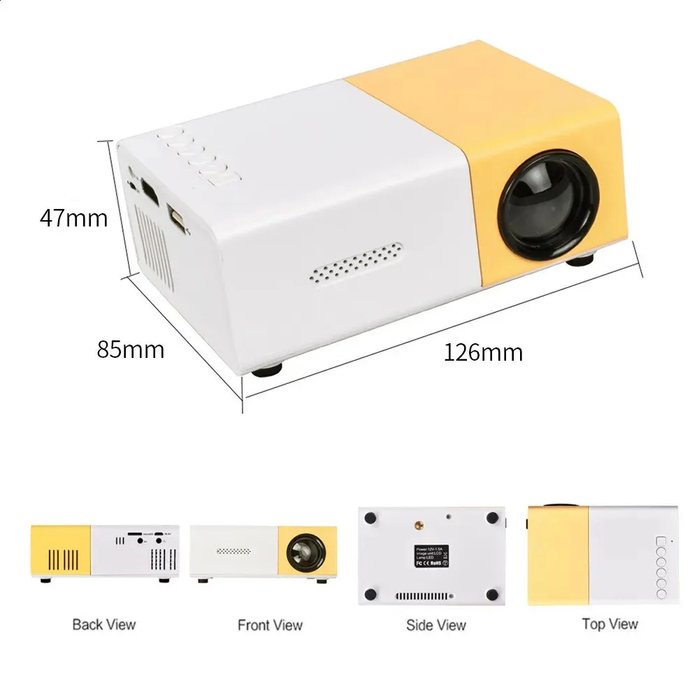 YG300 Mini LED Projector Yg300 Upgraded Version 1000 Lumen 320x240P HDMIcompatible USB Audio Home Media Player Beamer 240929