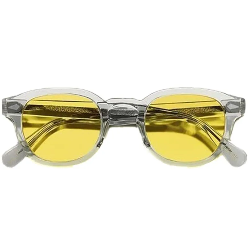 Vintage Black Polarized Sunglasses Mens Johnny Depp Crystal Gray Glasses Uv400