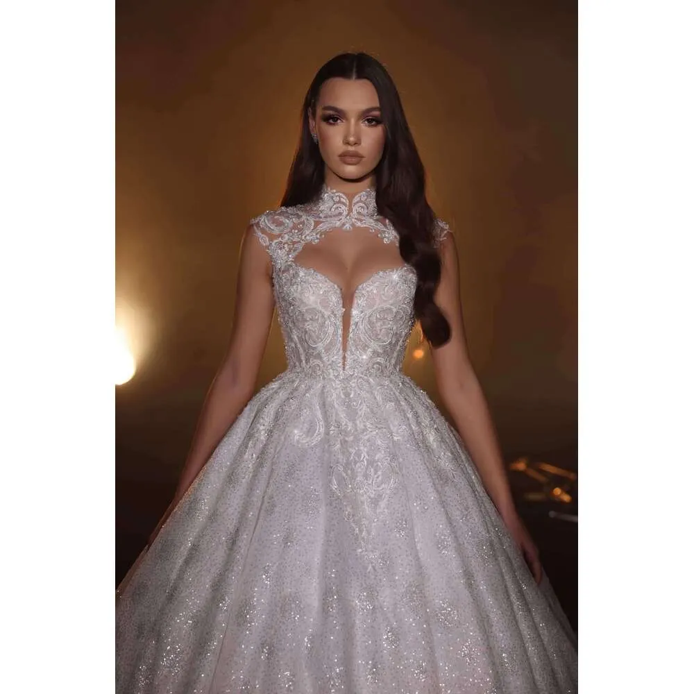 high neck princess wedding dress High Neck Wedding Dress Styles On Sale  Luxe Redux Bridal