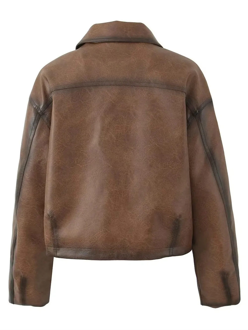 ZACK RAIN Womens Leather Jacket Casual From Wangclothes1