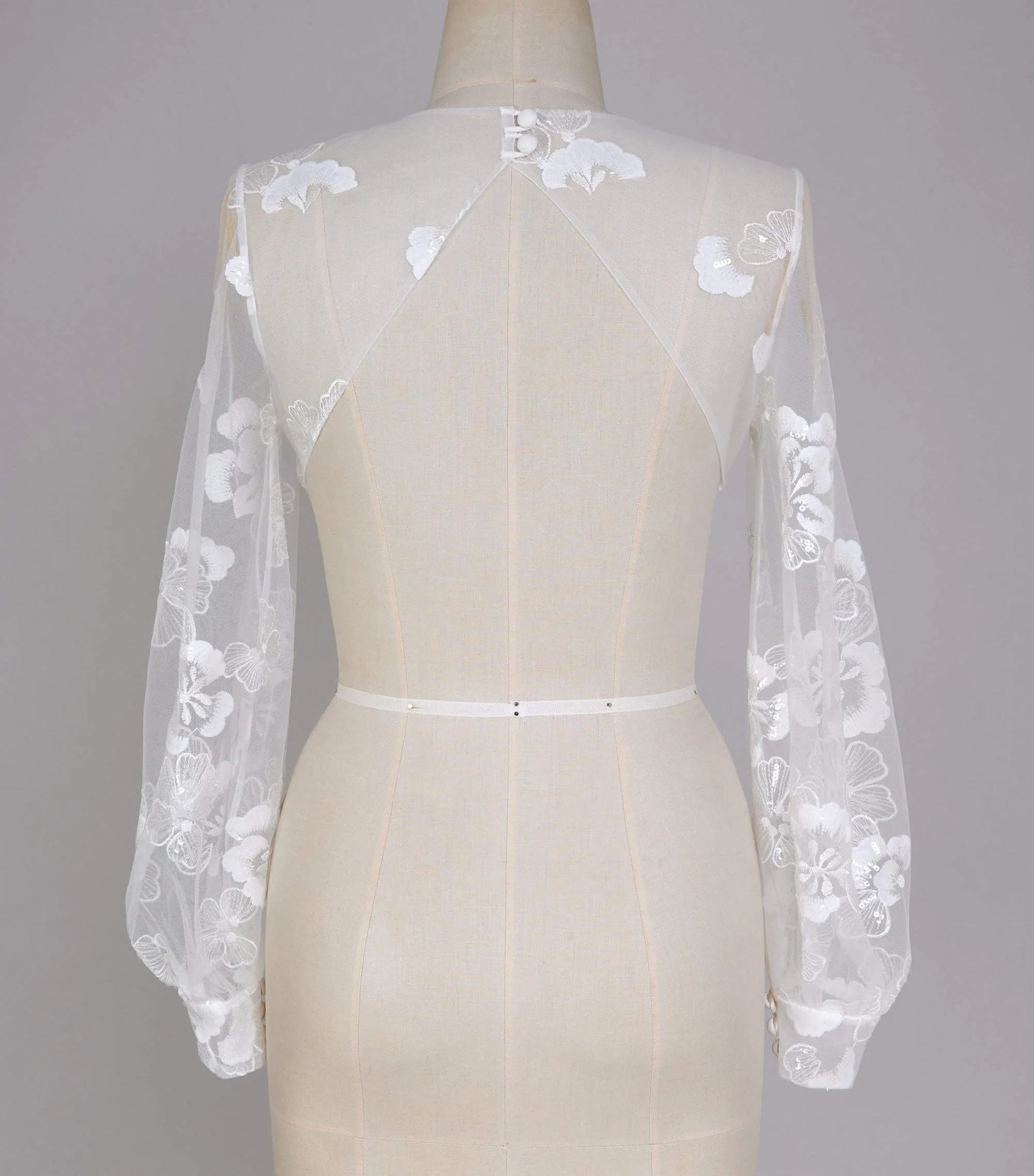 Custom-made Lace Applique Lace jacket with Elegant Long Sleeves for Strapless Bridal Dress - Perfect Wedding Accessory Custom-made Lace Applique Lace jacket with Elegant Long Sleeves for Strapless Bridal Dress - Perfect Wedding Accessory