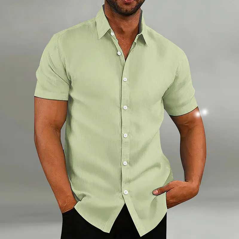 Short Sleeve Light Green Shirt Outfit COOFANDY Men's Piece Outfit Casual  Short Sleeve Button Down