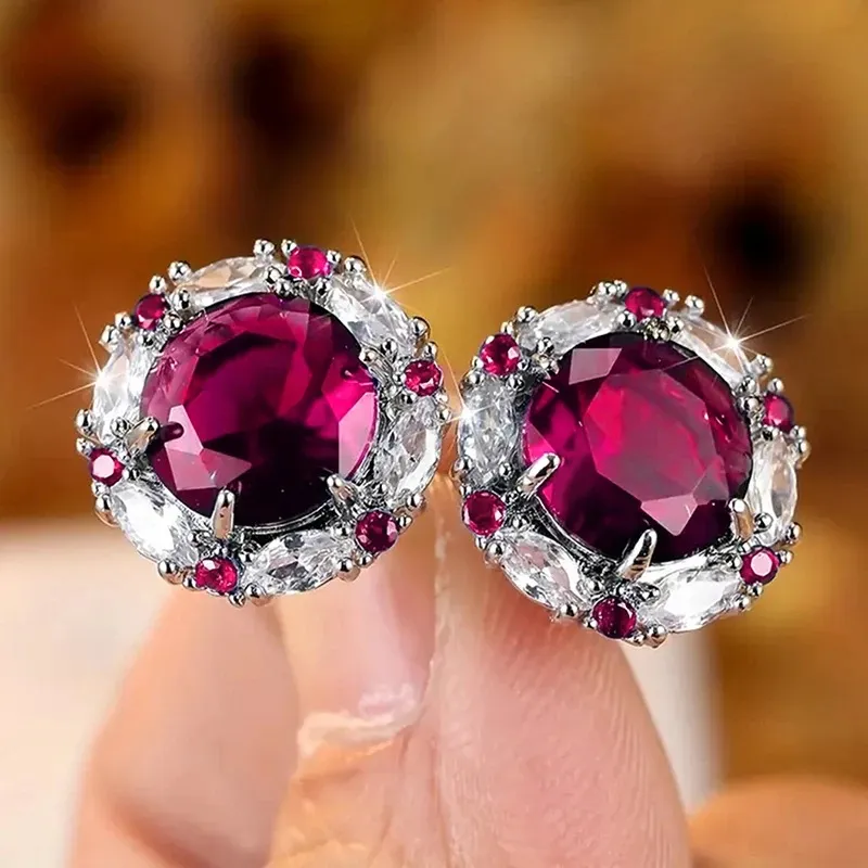 Klassiske safirkrystalløredobber i 925 sterling sølv_voghion.com