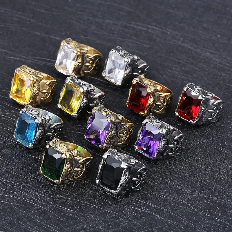 Gothic Dragon Claw Ring For Men & Women - Stainless Steel With Cubic Zirconia, Sizes 7-11