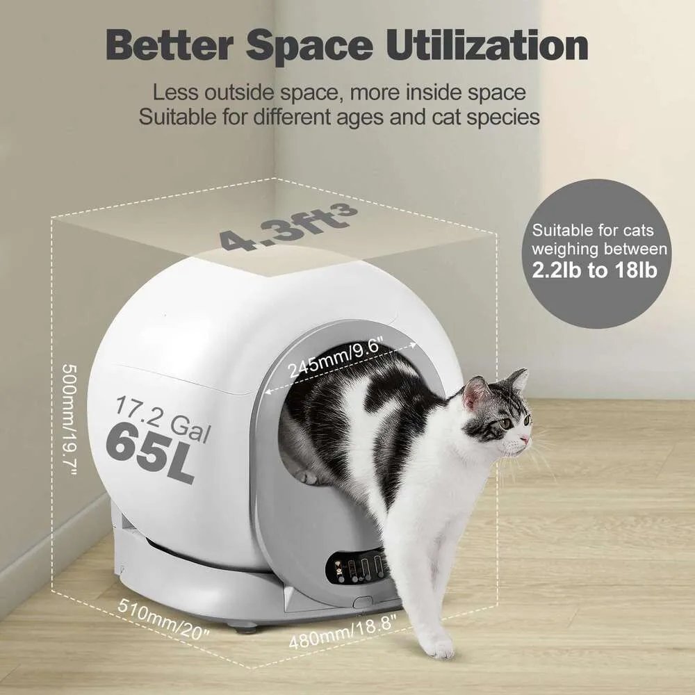 Extra Large Scoop Free Self Cleaning Cat Camera Box For Extra Large Pet