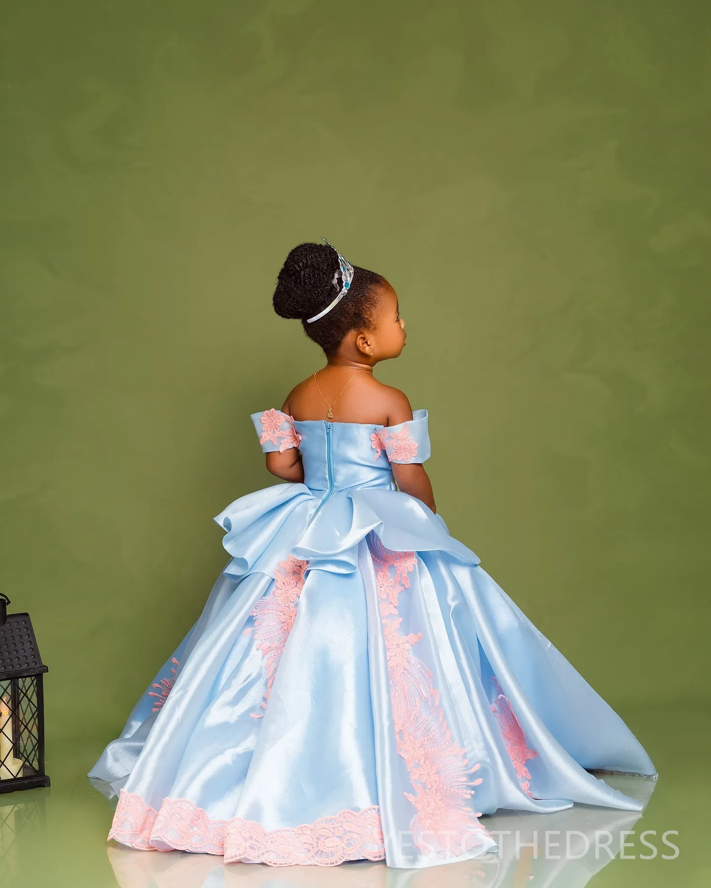 Robe Princesse Pour Fille - Dos Nu Avec Bretelles Spaghetti - Fleur Amovible - Idéale Mariage, Anniversaire, Bal (tailles 6 à 16 Ans)