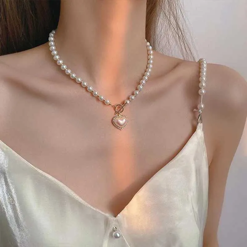 Elegant Vintage Simulated Pearl Collar Necklace with OT
