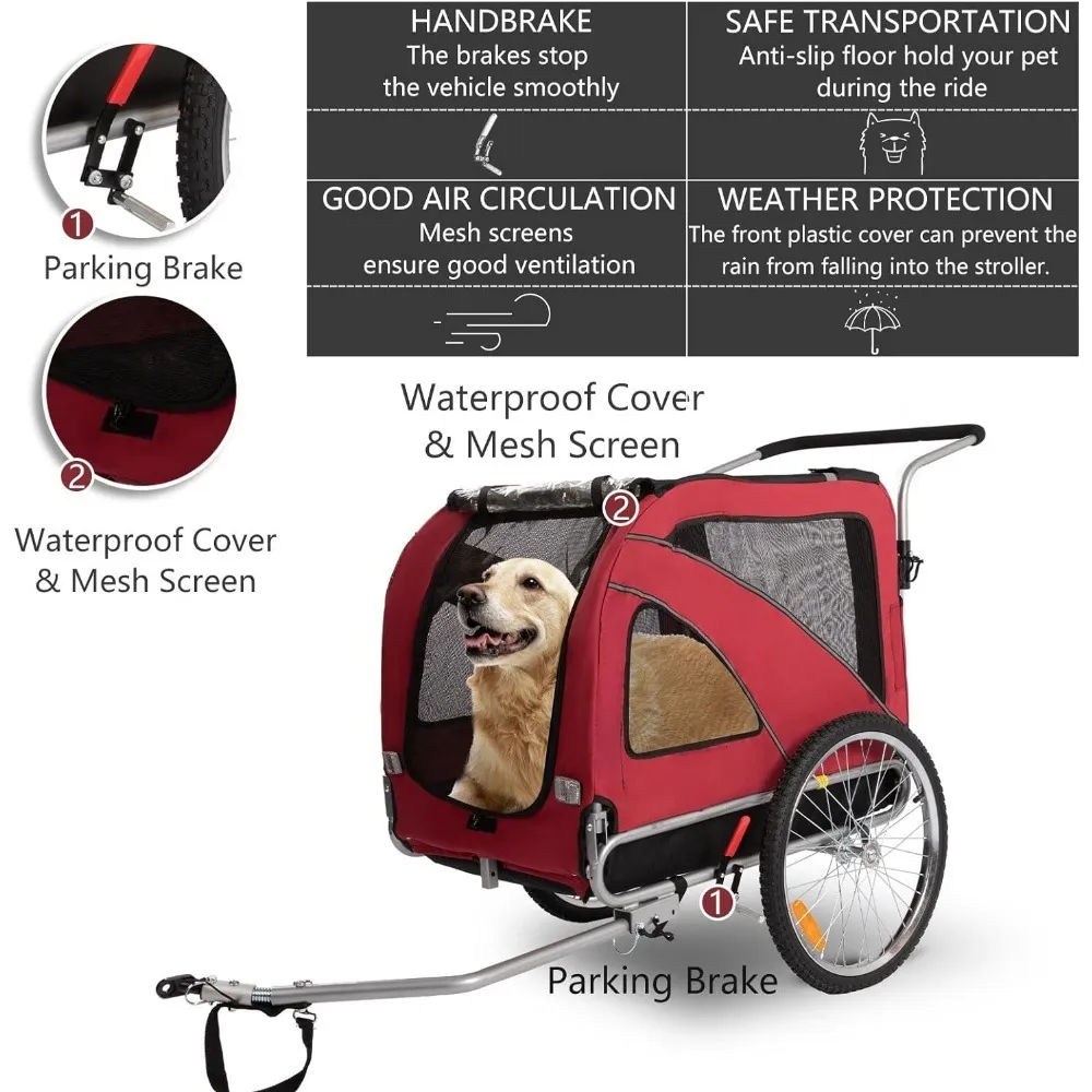 Dog Stroller for Medium-Size Dogs Up to 50 Pounds with Detachable Carrier  and Quick Fold-Down from Dhgate Dog Strollers - price 270.36