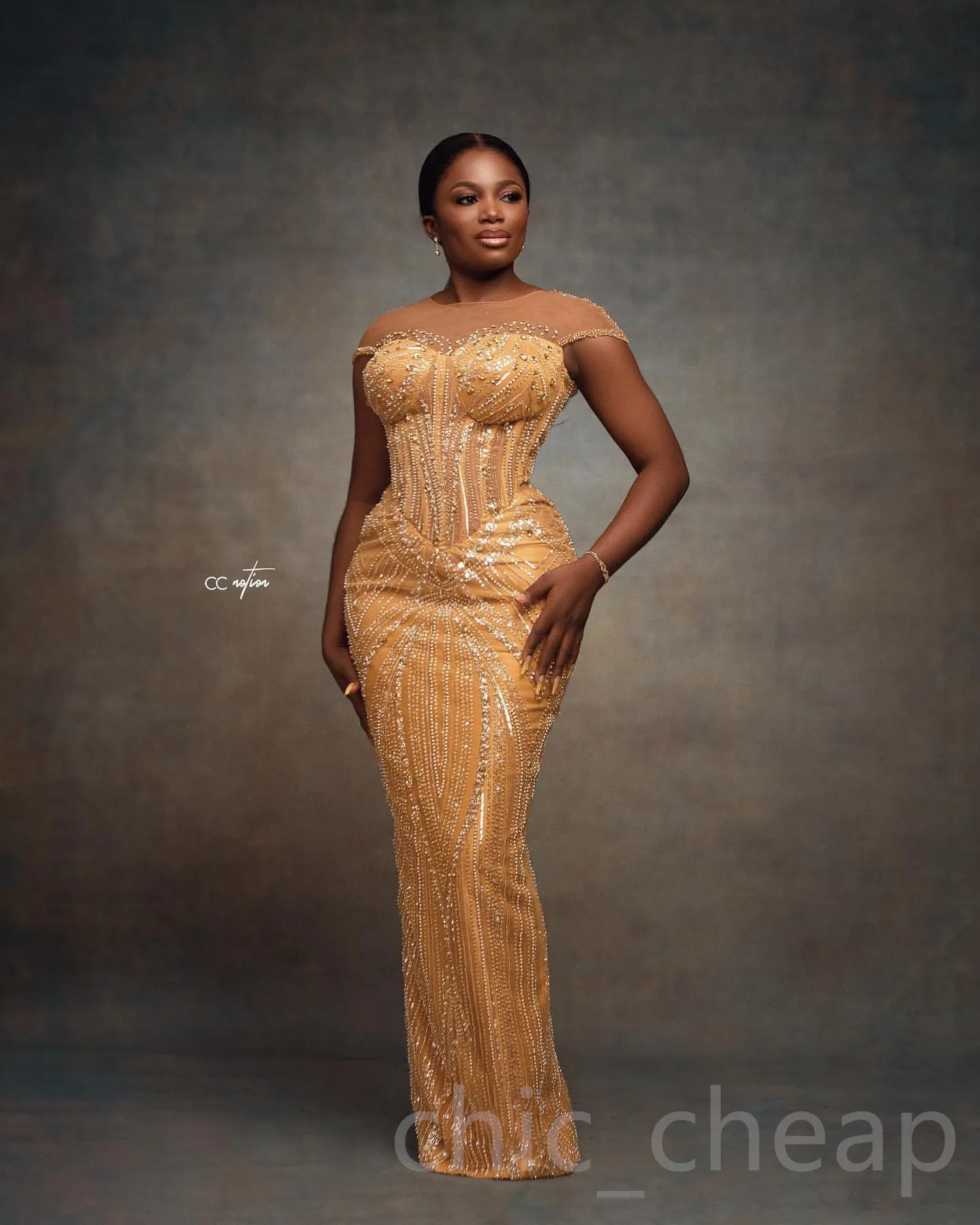 Gold Sheath Prom Dress Floor-Length Sequined Crystal Beaded Lace-Up Back  for Formal Occasions from Dhgate Prom Dresses - price 303.52