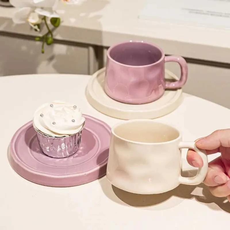 Vintage Ceramic Handleless Coffee Mug Set With Coffee Cup
