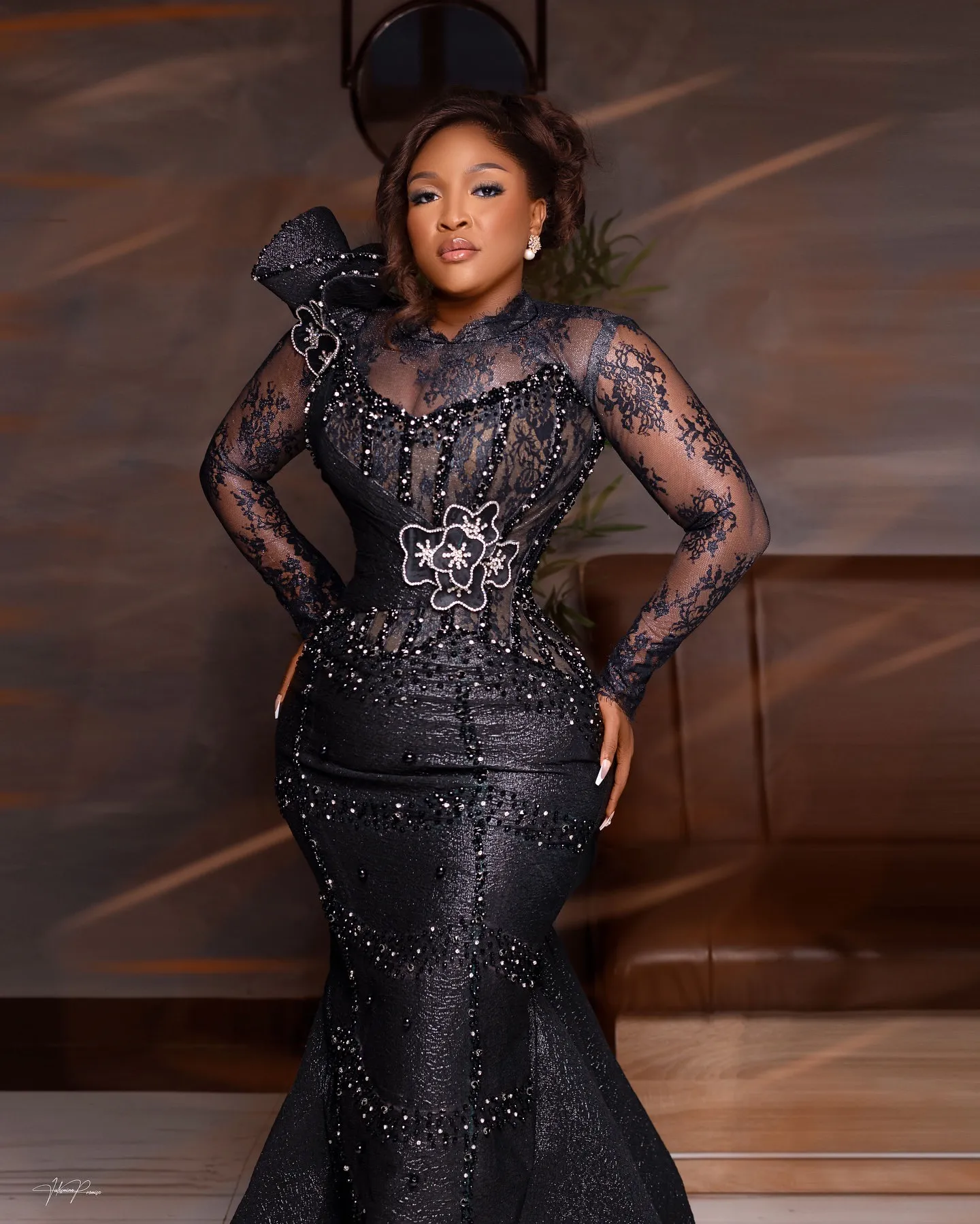 Plus Size Black Lace Satin Mermaid Mother of Bride Dress with Beaded  Embellishment and Floor-Length Hemline from Dhgate Mother's Dresses - price  255.28