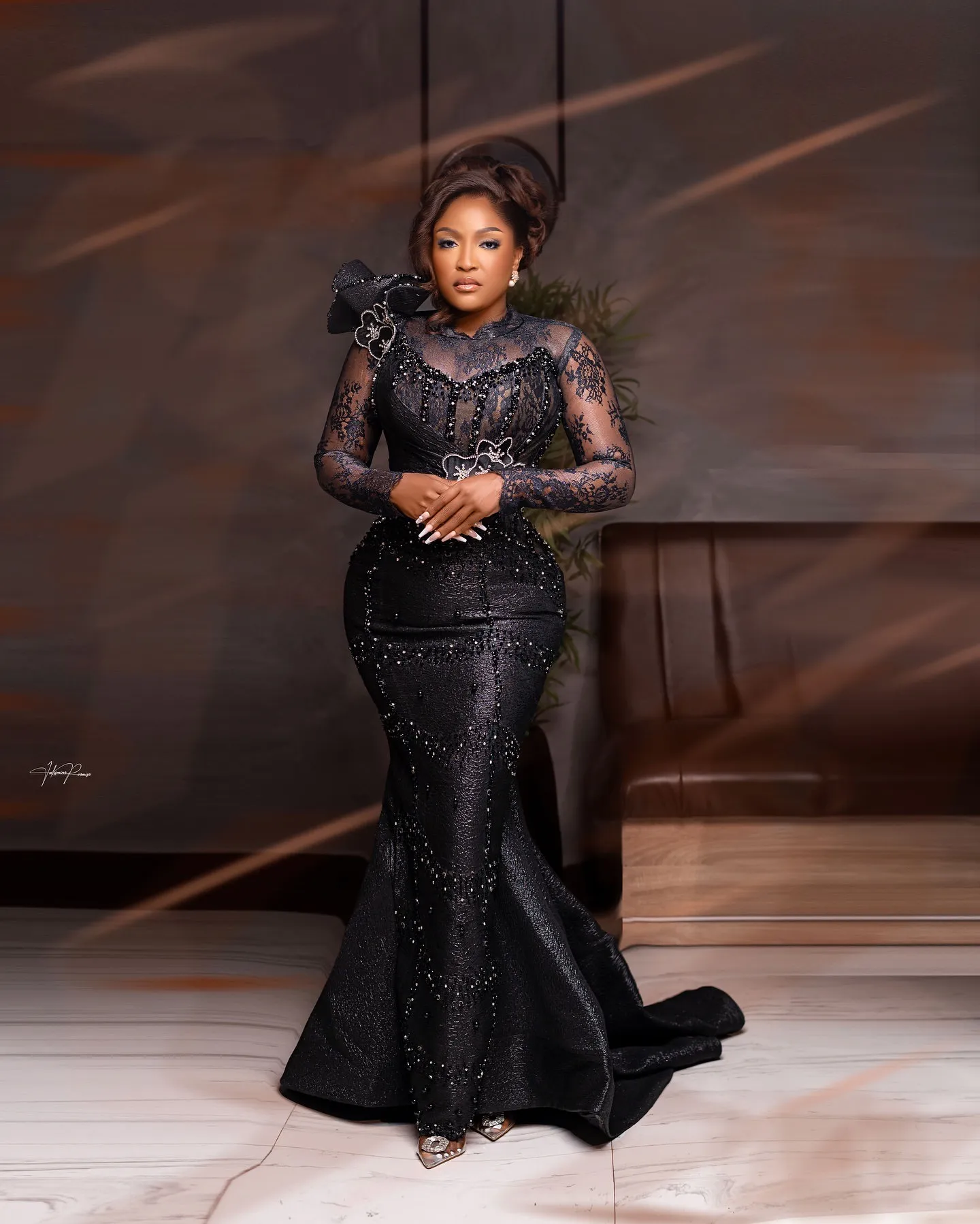 floor length black mother of the bride dresses A-Line 3/4 Sleeves Floor Length Mother of The Bride Dresses