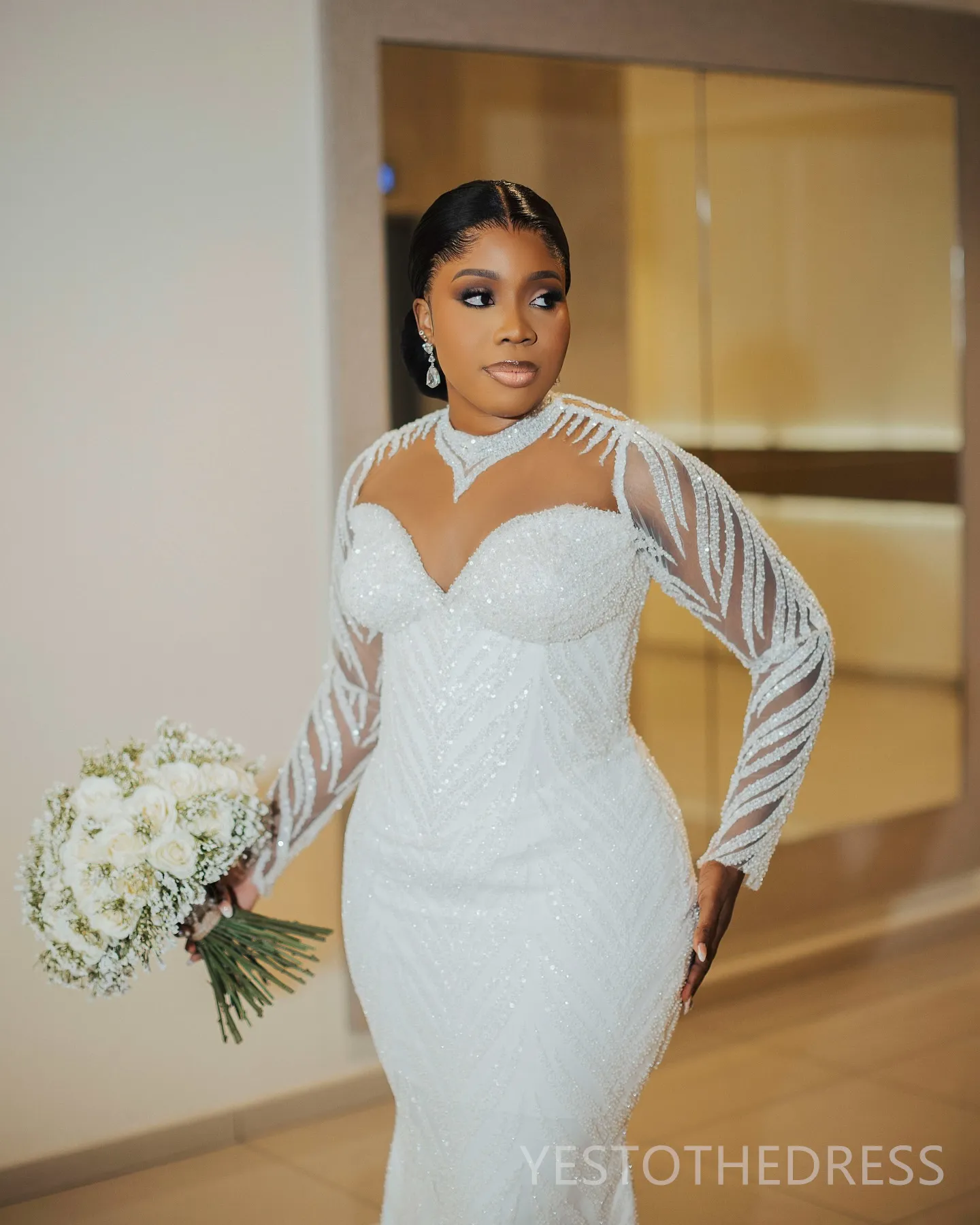 fit and flare bridal dresses Romantic Strap V-Neck & Wedding Dress – MakerryBridal Tall Women's Floral Maxi mfgstyle_704534 beautifully accentuating the figure size:2