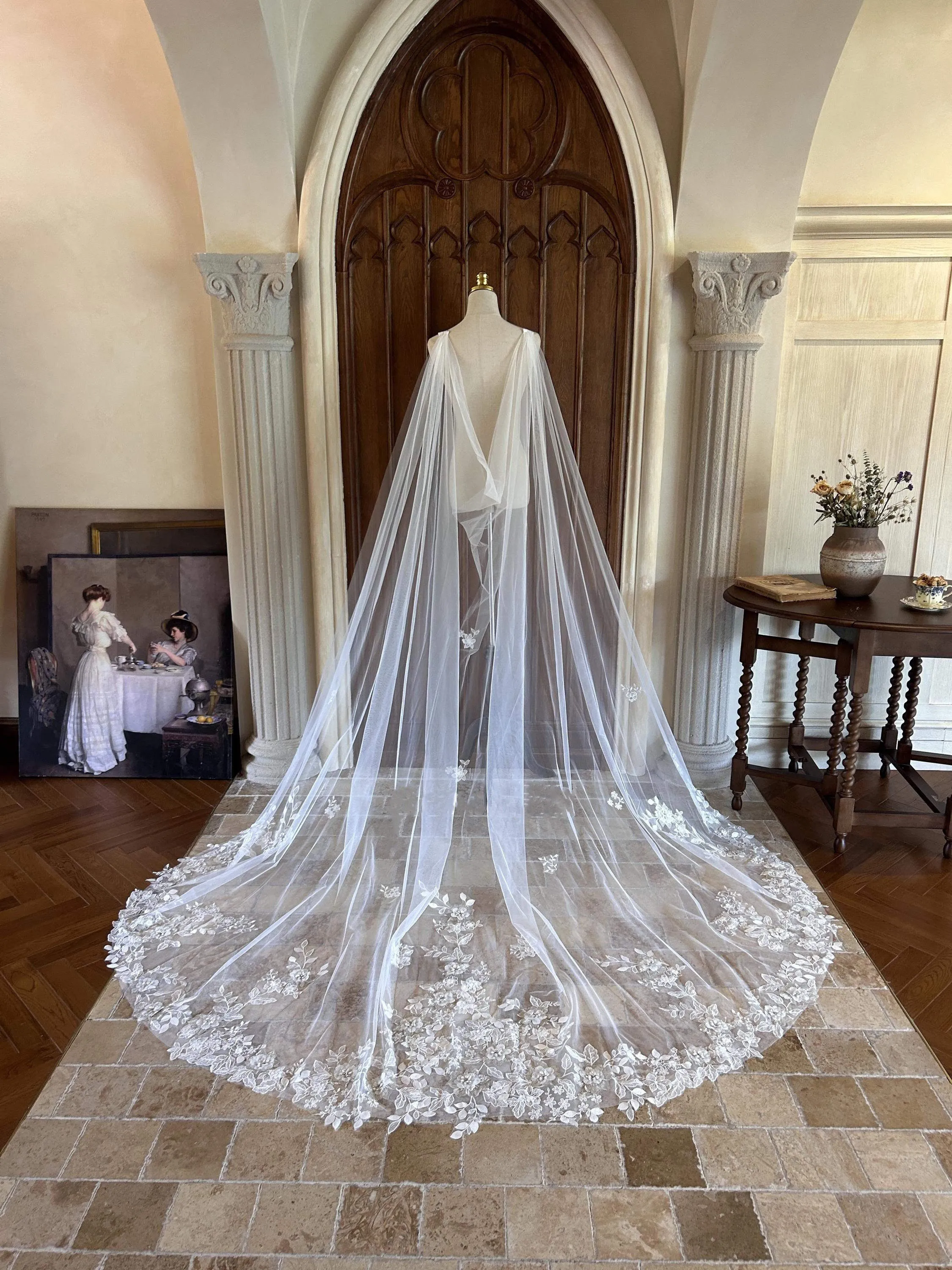 Custom Lace Sleeveless Wrap Jacket, 3D Applique... From Meetwedding, $46.78  | DHgate.Com