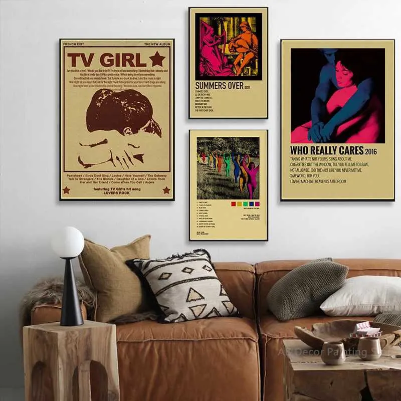 Retro Kraft Paper Lover Rock Poster For TV Girl Vintage Art Posters ...