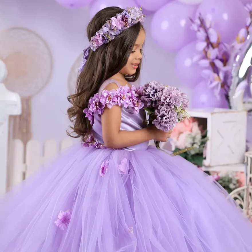 Stylish Purple Flower Girl Dresses For Weddings ... From Verycute, $47.97 |  DHgate.Com