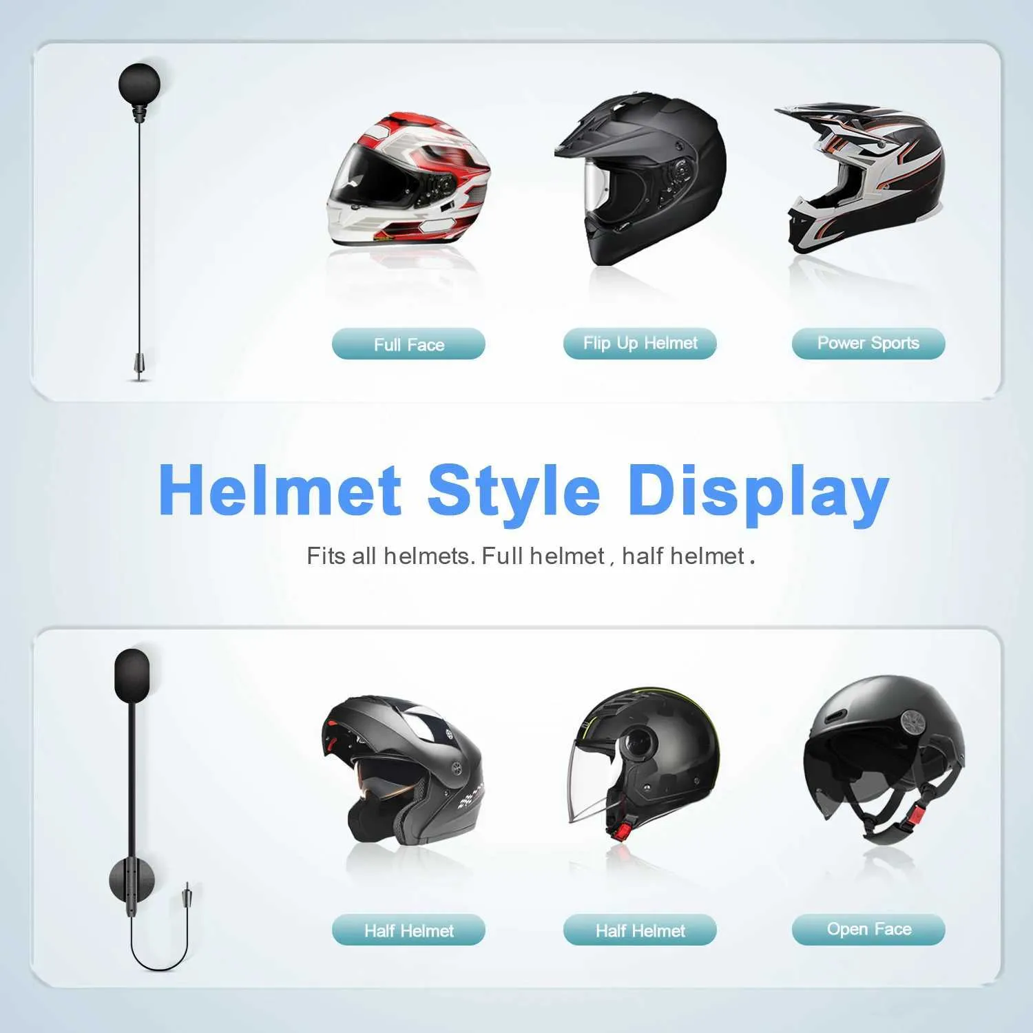 Fodsports FX8 Pro Motorcycle Bluetooth Helmet Intercom – 10 Riders, 2KM Range, Bluetooth 5.4, 900mAh, FM Radio, Type-C