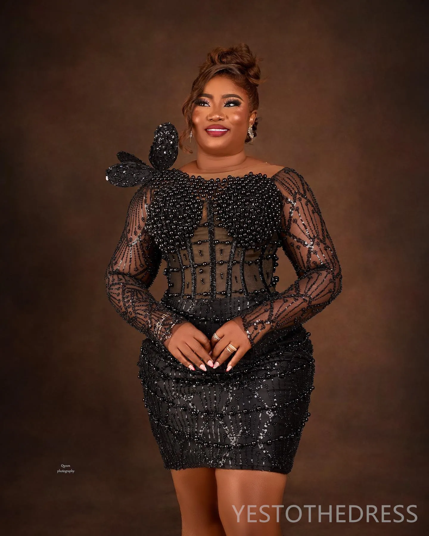 Plus Size Black Cocktail Dress with Lace-up Back and Pearl Beaded Tulle  Lace for Evening Wear from Dhgate Cocktail Dresses - price 208.81