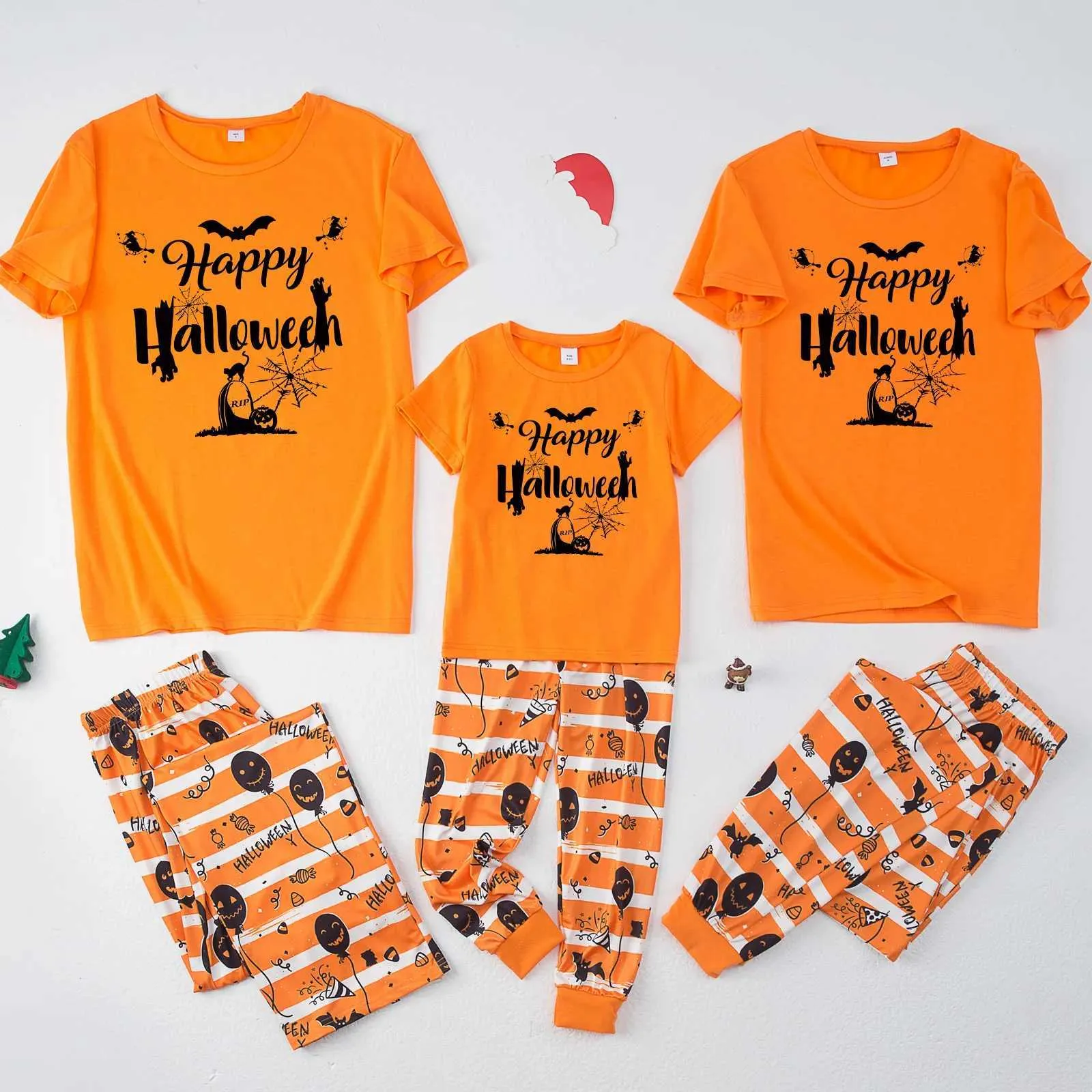 Pyjama Familial Halloween - Grenouillère à Capuche, Fermeture Intégrale, 2 Motifs Effrayants