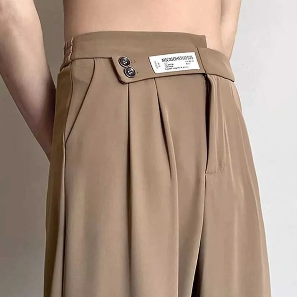 British Style High-Waisted Wide-Leg Black Wide Leg Pants for Men - Fashionable, Elegant, and Loose Straight Casual Solid Color Black Wide Leg Pants ( British Style High-Waisted Wide-Leg Black Wide Leg Pants for Men - Fashionable, Elegant, and Loose Straight Casual Solid Color Black Wide Leg Pants (