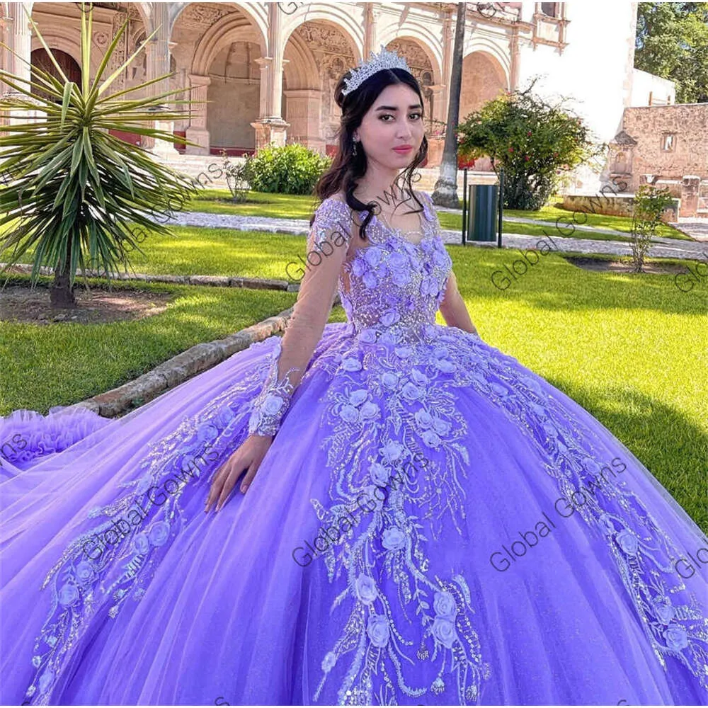 Butterfly Applique Beaded Sweet 16 Quinceanera Ball Gown