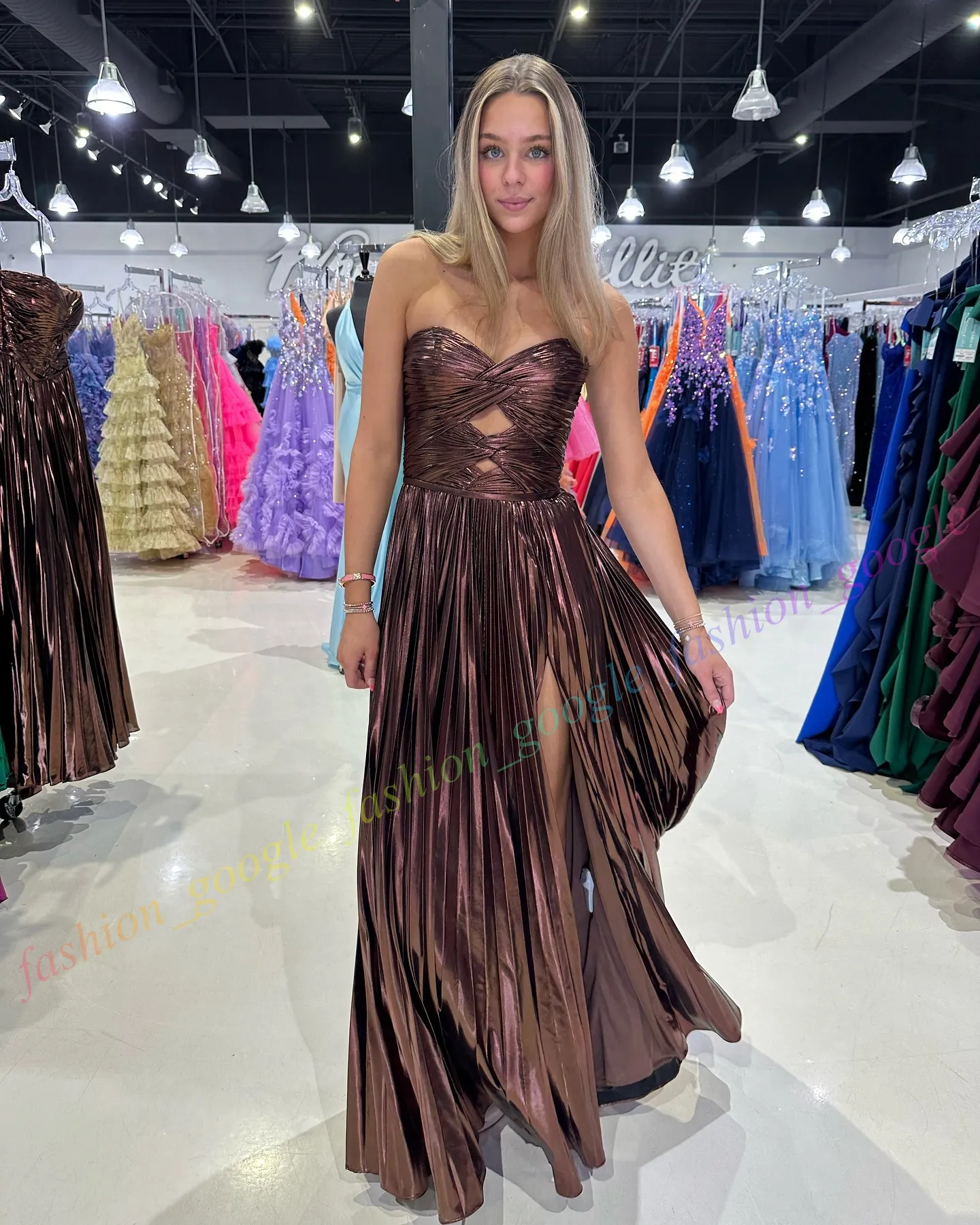 Emerald Metallic Prom Dress Strapless Pleat A Line... From Fashion_google, $106.99 | DHgate.Com Emerald Metallic Prom Dress Strapless Pleat A Line... From Fashion_google, $106.99 | DHgate.Com