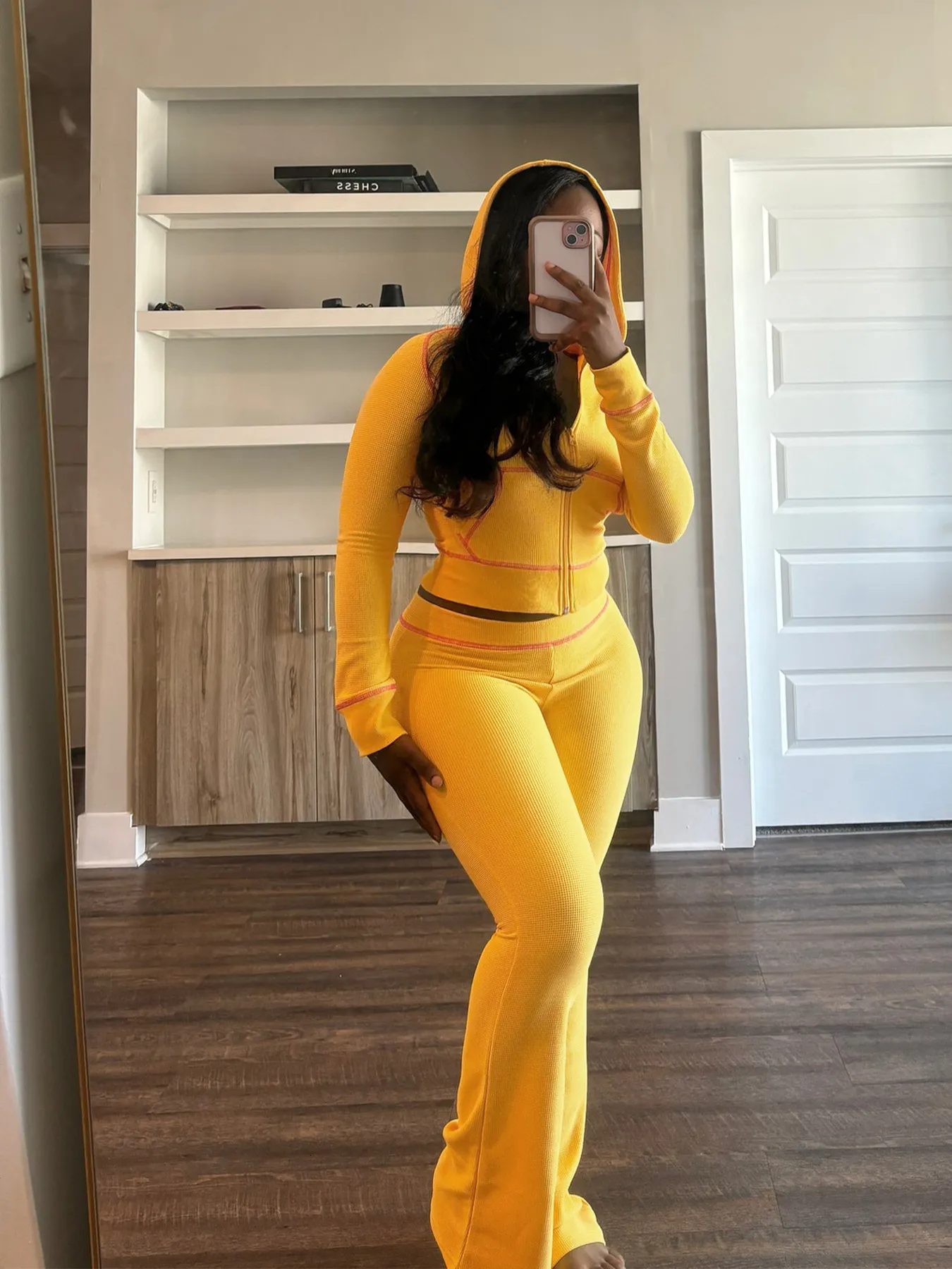 New Autumn Tracksuits Women Casual Two Piece Set Women Long Sleeve Zipper  Hooded Jacket Sweatshirt Crop Top Sexy Tight Flare Pants Sporty Jogging  Suit 