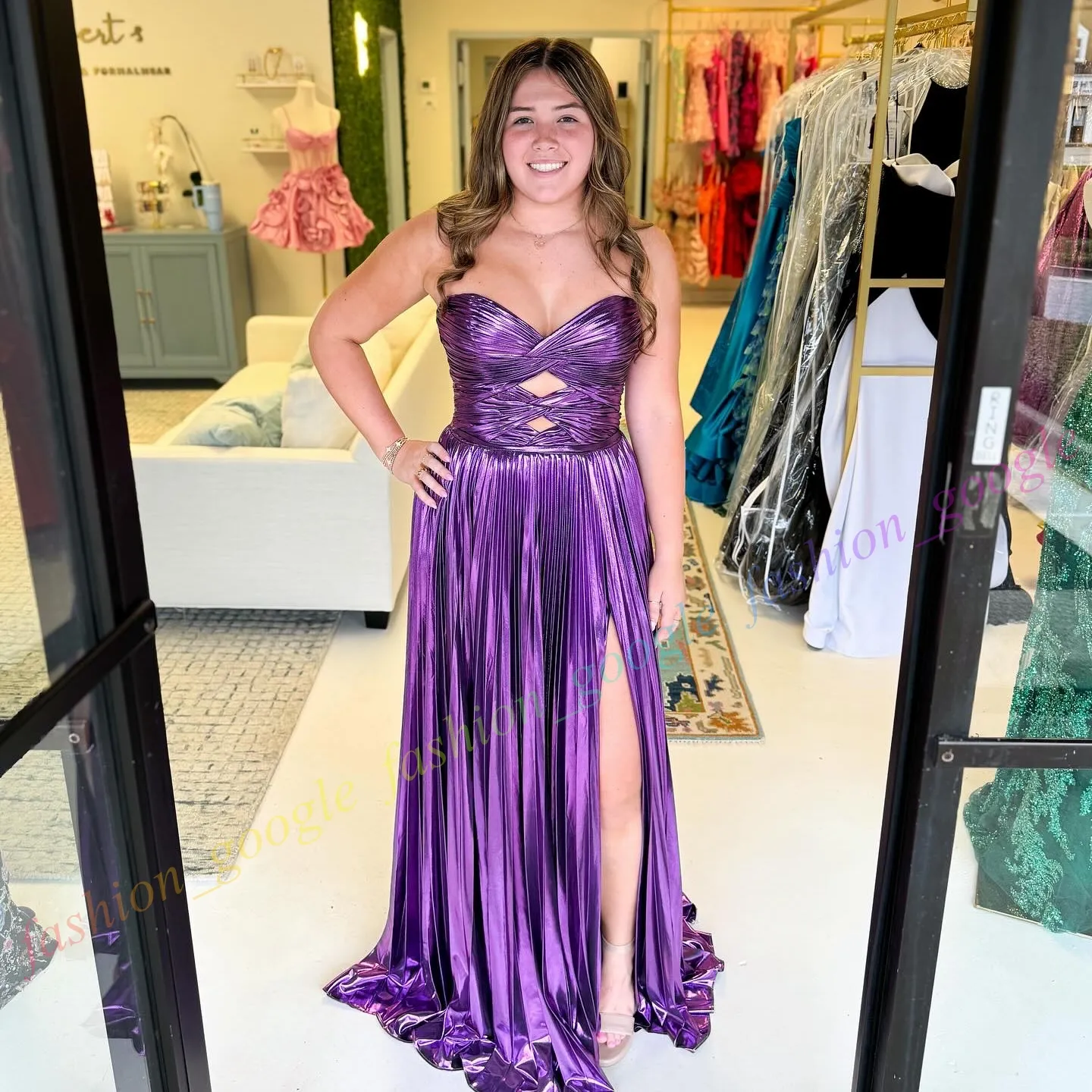 Emerald Metallic Prom Dress Strapless Pleat A Line... From Fashion_google, $106.99 | DHgate.Com Emerald Metallic Prom Dress Strapless Pleat A Line... From Fashion_google, $106.99 | DHgate.Com