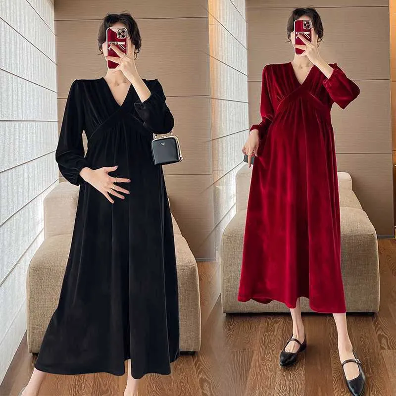 velvet maternity dress