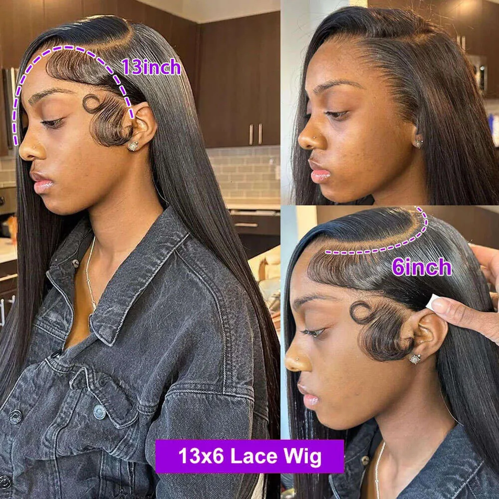13x6 Lace Frontal Wig: 30 Inch Bone Straight Human... From  display picture 1