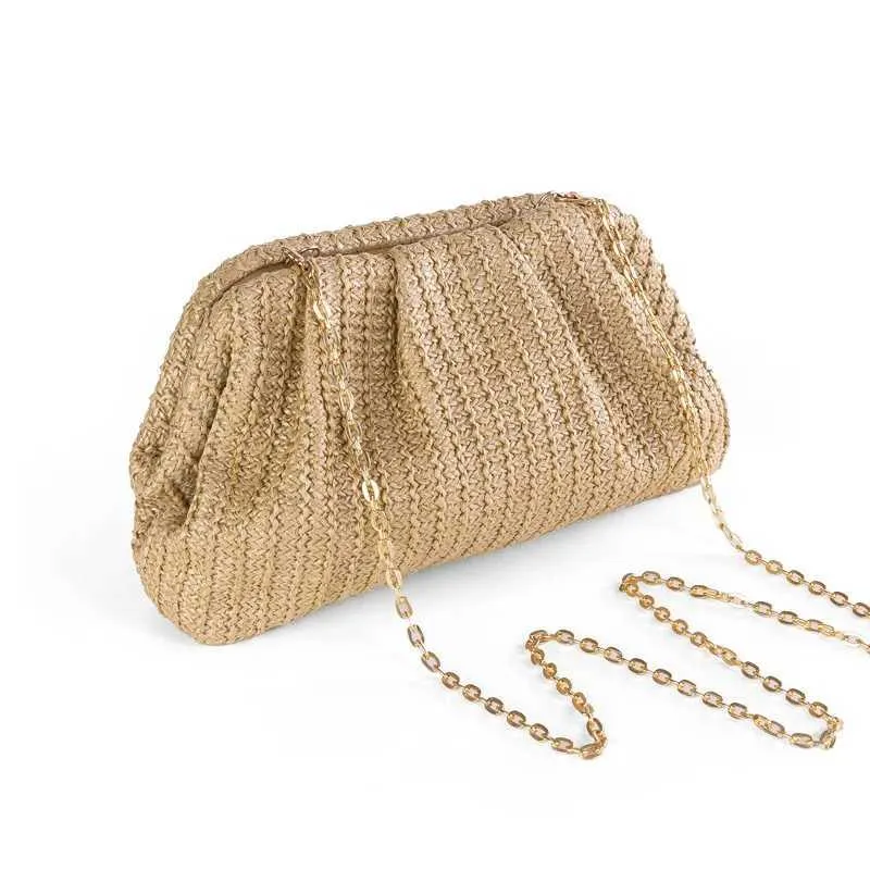XJ241029 Casual Shell Straw Clutch Bag For Women Small  display picture 1