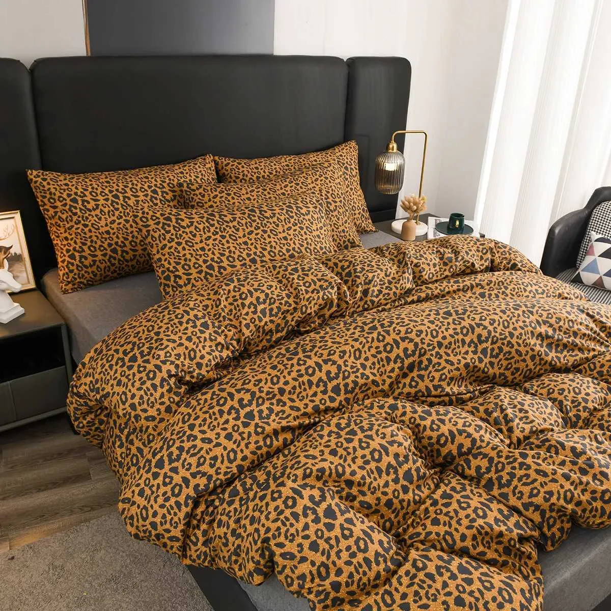 Leopard Print Comforter Set Full Size - Brown Cheetah Bedding 3pc Set With Duvet Insert & 2 Pillowcases | Soft Microfiber For Kids & Teens Room