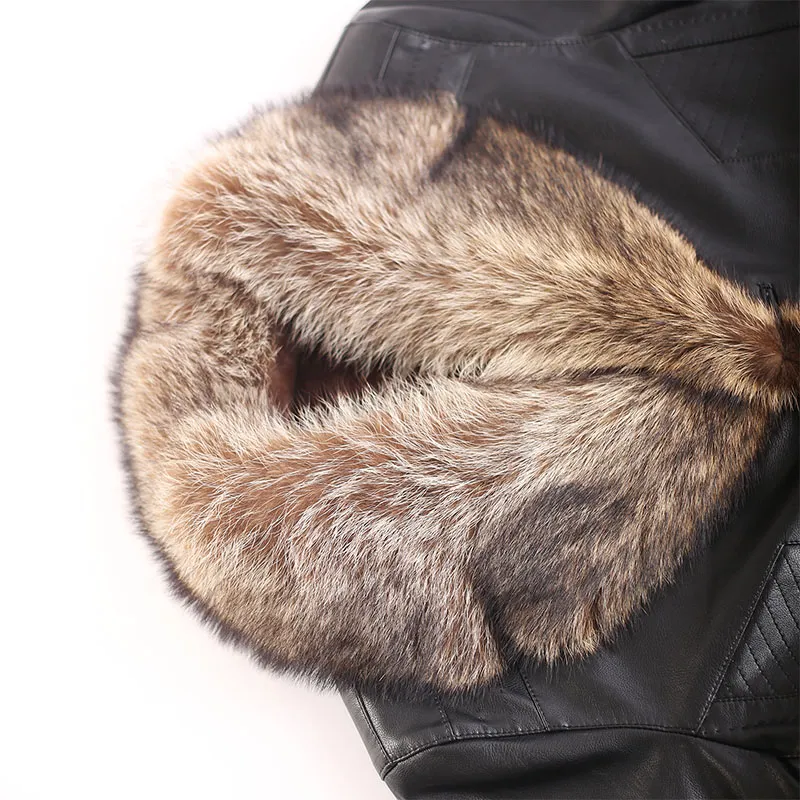 Mens racoon fur clearance coat