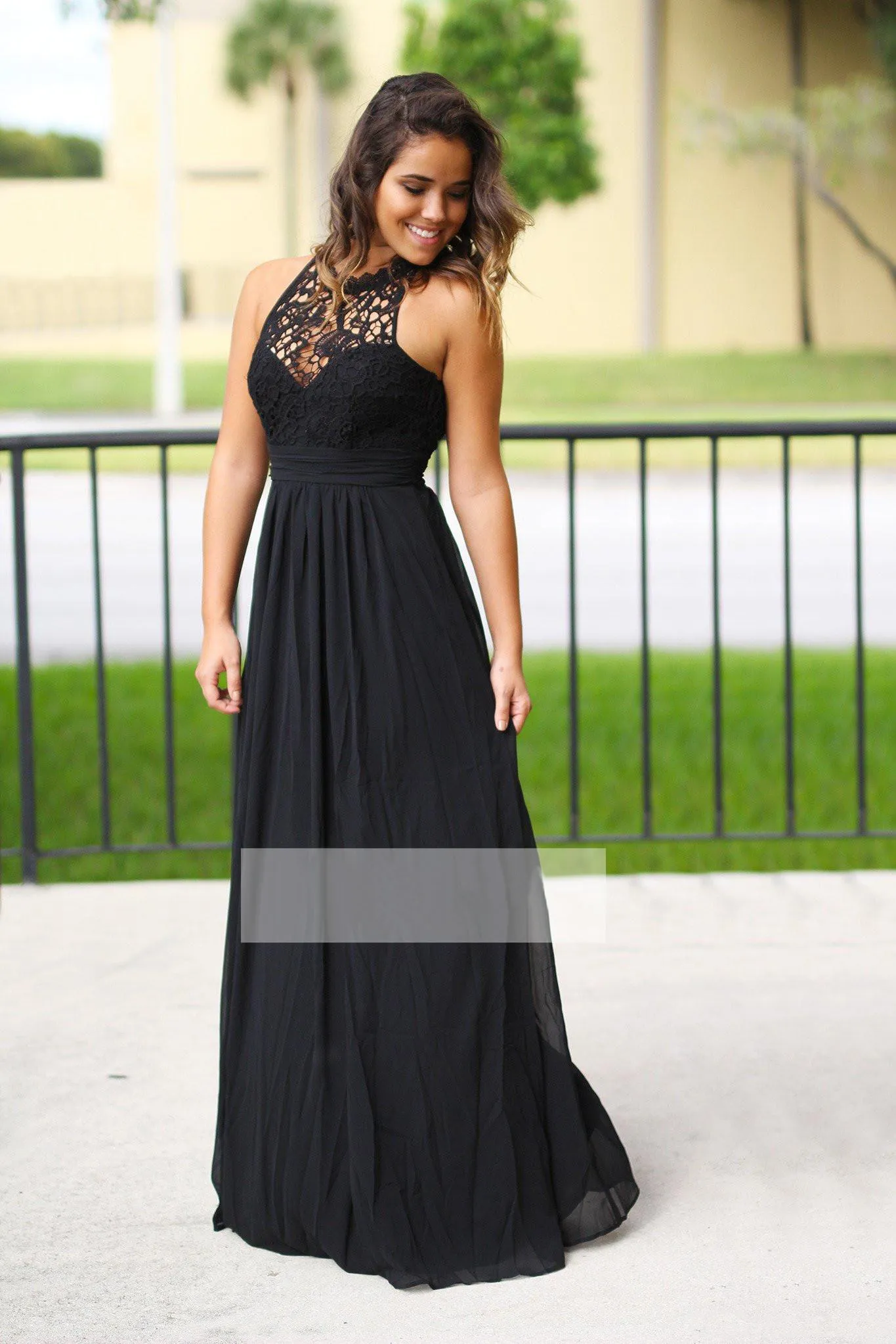 black chiffon bridesmaid dress Monique Lhuillier Long Dresses Slate Blue Black Chiffon Bridesmaid Dresses |