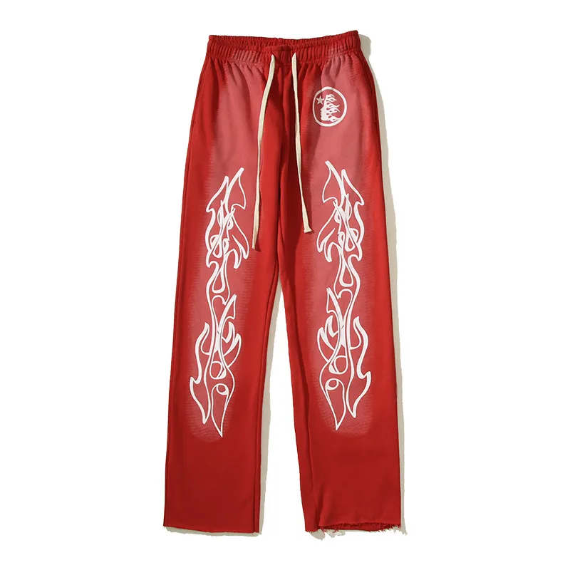 DHgate.com:Hip Hop Drawstring Sweatpants - Red Cotton