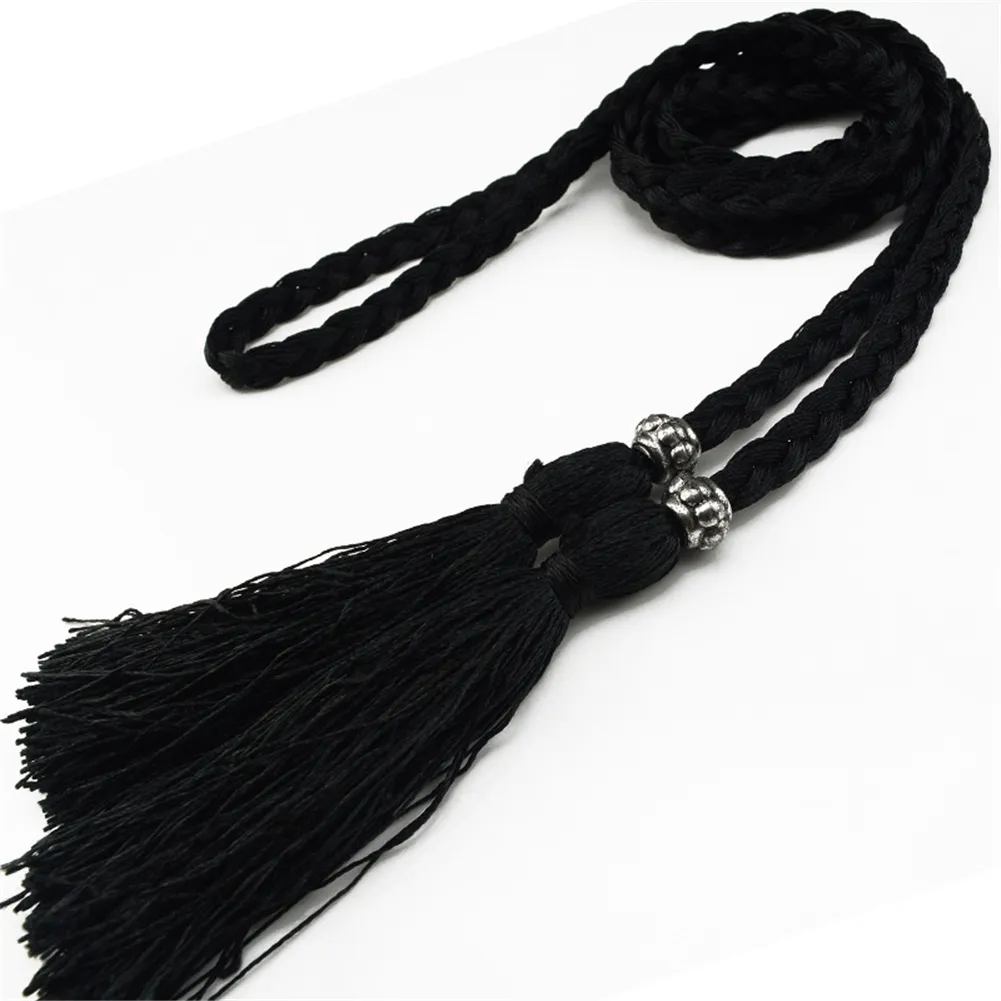 Boho Chic Chinese Braided Woven Tassel Belt With Knot Decoration Thin Rope  Waistband For Girls Dress Accessories From Hop888, $11.2