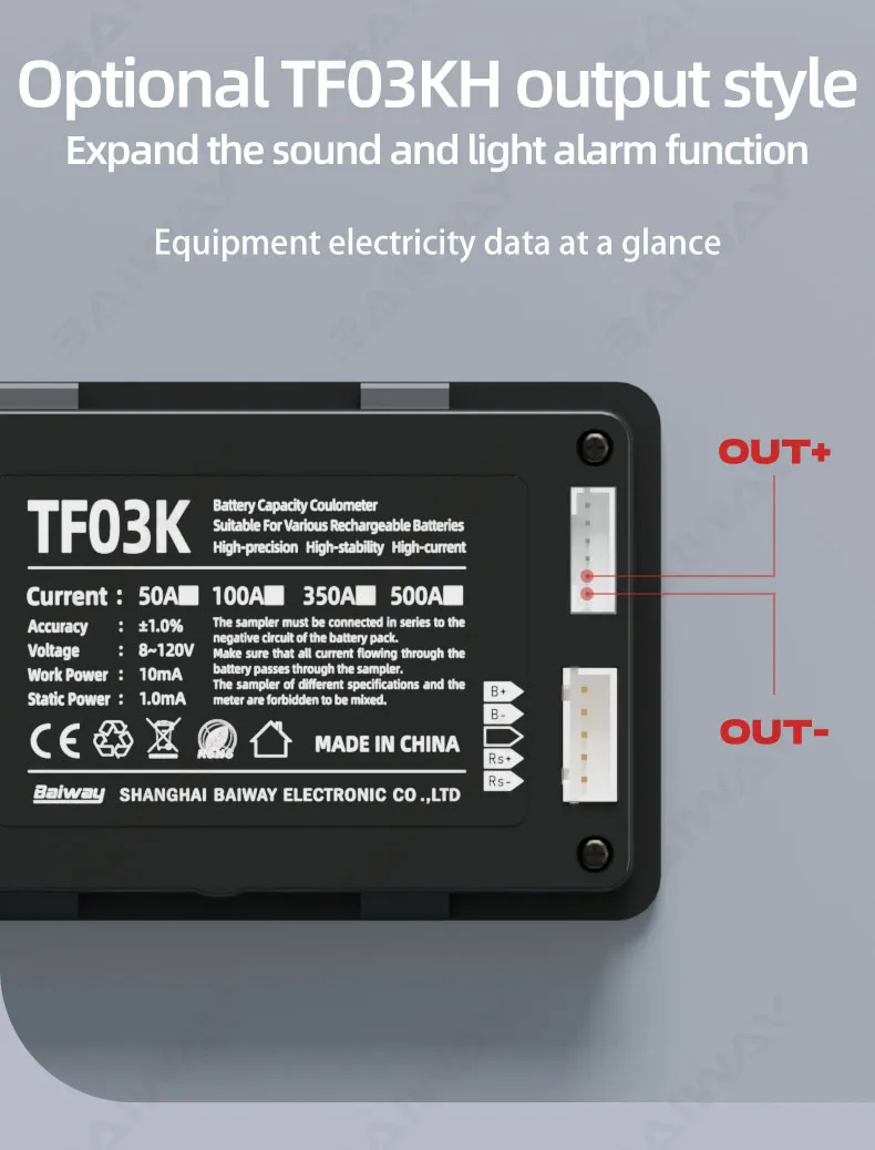 Coulomètre TF03K FCS200A Universel LCD Moniteur De Batterie De Voiture  Charge Décharge Batterie Tension Indicateur De Capacité Compteur Testeur Du  47,69 €