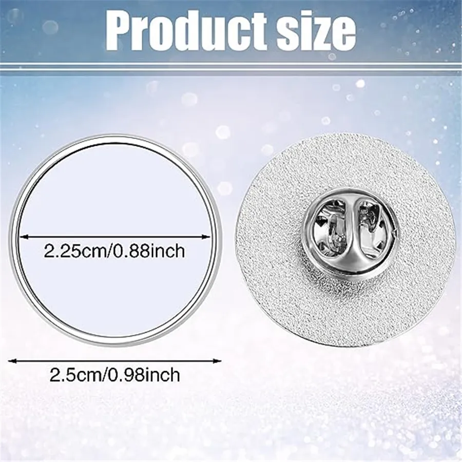 Sublimation Blank Button, 50 Pcs 0.98 Inch Aluminum, Silver White