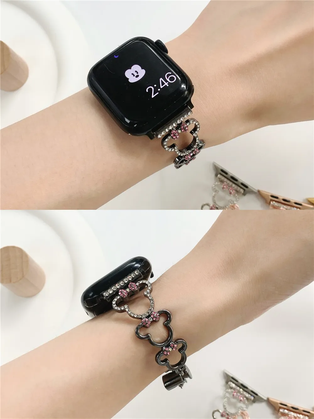 Moda Banda De Luxo Para Apple Assistir Serie 8 7 6 5 4 3 2 Se Minnie Pulseira Para Iwatch Ultra 40 44mm 41 45mm 49mm Acessorios De 28 48 DHgate