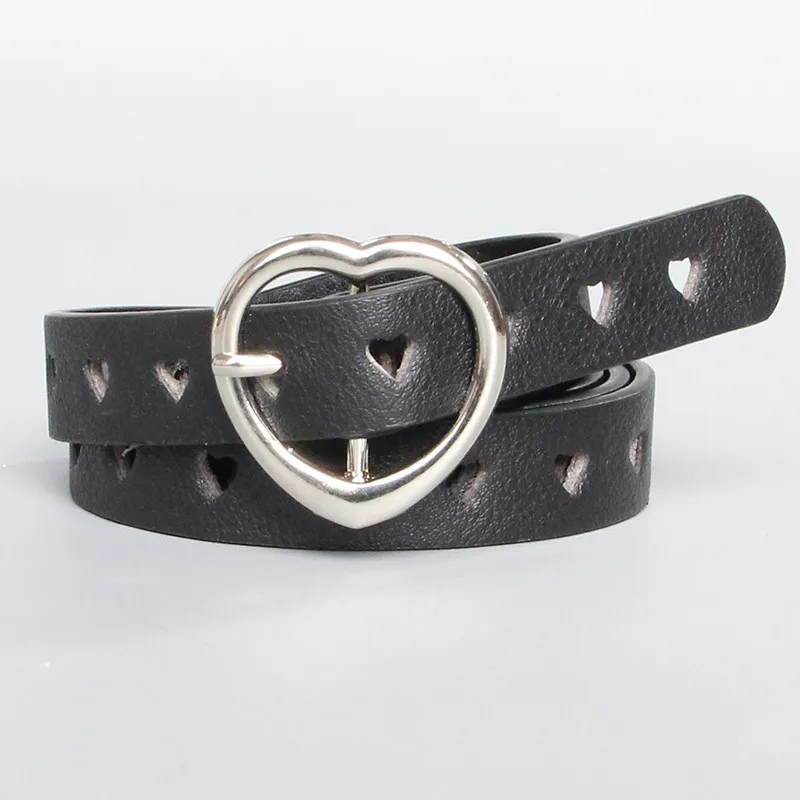 小物 vintage heart denim studs belt Women's Skinny Western Faux Crocodile Rhinestone Studs Heart