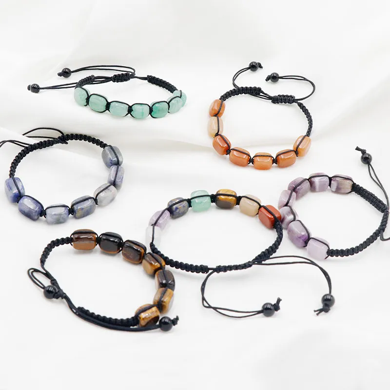 7 Chakra Healing Stone Bracelet – Natural Gemstone Bracelet With Braided Rope, Made In USA